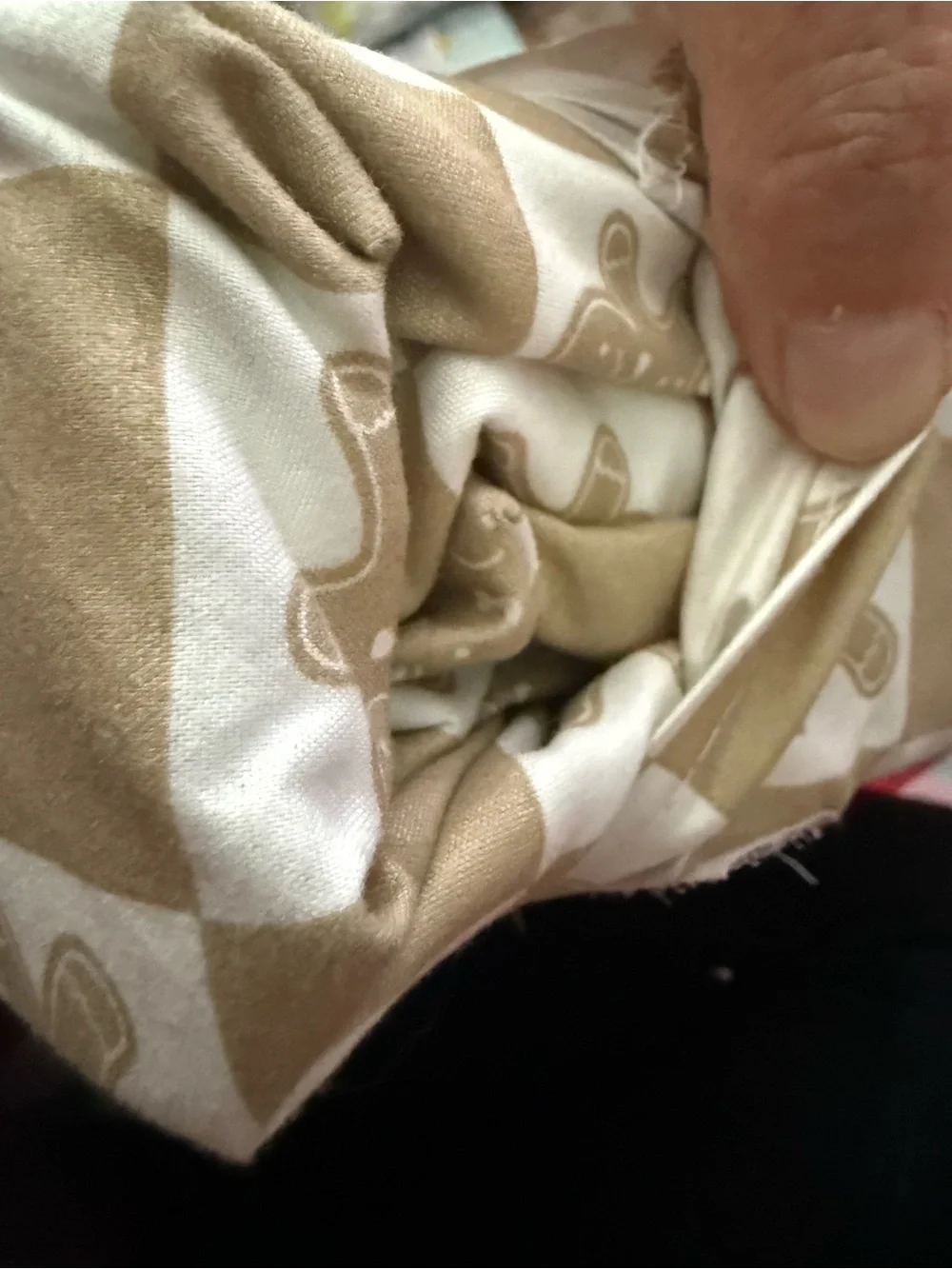 & Other Stories Tan and Cream Gingerbread Check Holiday Sheet Set